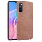 For Huawei Enjoy Z/Enjoy 20 Pro Shockproof Crocodile Texture PC + PU Case(Brown) - 1