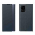 For Samsung Galaxy Note20 Ultra Side Window Display with Magnetic Suction / Bracket / Sleep Function / Plain Leather + PC Flip Phone Case(Dark Blue) - 1