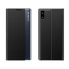 For Xiaomi Redmi 9A Side Window Display with Magnetic Suction / Bracket / Sleep Function / Plain Leather + PC Flip Phone Case(Black) - 1