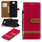 Color Matching Denim Texture Leather Case for Sony Xperia 10 / XA3, with Holder & Card Slots & Wallet & Lanyard(Red) - 1