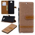 Color Matching Denim Texture Leather Case for Sony Xperia 10 / XA3, with Holder & Card Slots & Wallet & Lanyard(Brown) - 1