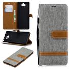 Color Matching Denim Texture Leather Case for Sony Xperia 10 / XA3, with Holder & Card Slots & Wallet & Lanyard(Gray) - 1