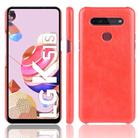 For LG K51S Shockproof Litchi Texture PC + PU Case(Red) - 1
