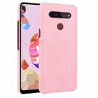 For LG K51S Shockproof Crocodile Texture PC + PU Case(Pink) - 1