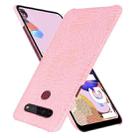 For LG K51S Shockproof Crocodile Texture PC + PU Case(Pink) - 2