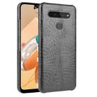 For LG K41S Shockproof Crocodile Texture PC + PU Case(Black) - 1