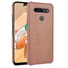 For LG K41S Shockproof Crocodile Texture PC + PU Case(Broiwn) - 1