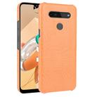 For LG K41S Shockproof Crocodile Texture PC + PU Case(Orange) - 1