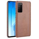 For Huawei Honor Play4 Shockproof Crocodile Texture PC + PU Case(Brown) - 1