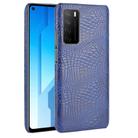 For Huawei Honor Play4 Shockproof Crocodile Texture PC + PU Case(Blue) - 1