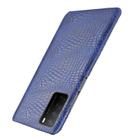 For Huawei Honor Play4 Shockproof Crocodile Texture PC + PU Case(Blue) - 3