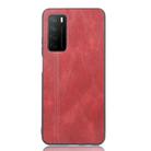 For Huawei Honor Play4 Shockproof Sewing Cow Pattern Skin PC + PU + TPU Case(Red) - 2