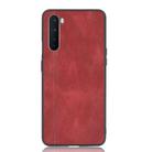 For OnePlus Nord Shockproof Sewing Cow Pattern Skin PC + PU + TPU Case(Red) - 2