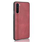 For OnePlus Nord Shockproof Sewing Cow Pattern Skin PC + PU + TPU Case(Red) - 3