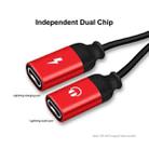 ENKAY ENK-AT104 8 Pin to Dual 8 Pin Charging Listen to Songs Aluminum Alloy Adapter Conversion Cable(Red) - 2