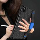 For iPad Air 2022 / 2020 10.9 Honeycomb Design EVA + PC Material Four Corner Anti Falling Flat Protective Shell with Strap(Black+Blue) - 4