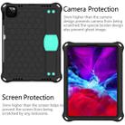 For iPad Air 2022 / 2020 10.9 Honeycomb Design EVA + PC Material Four Corner Anti Falling Flat Protective Shell with Strap(Black+Mint Green) - 1