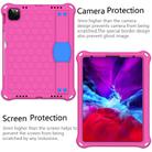 For iPad Air 2022 / 2020 10.9 Honeycomb Design EVA + PC Material Four Corner Anti Falling Flat Protective Shell with Strap(Rose Red+Blue) - 1