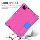 For iPad Air 2022 / 2020 10.9 Honeycomb Design EVA + PC Material Four Corner Anti Falling Flat Protective Shell with Strap(Rose Red+Blue) - 2