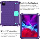 For iPad Air 2022 / 2020 10.9 Honeycomb Design EVA + PC Material Four Corner Anti Falling Flat Protective Shell with Strap(Purple+Mint Green) - 1