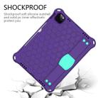 For iPad Air 2022 / 2020 10.9 Honeycomb Design EVA + PC Material Four Corner Anti Falling Flat Protective Shell with Strap(Purple+Mint Green) - 2