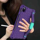For iPad Air 2022 / 2020 10.9 Honeycomb Design EVA + PC Material Four Corner Anti Falling Flat Protective Shell with Strap(Purple+Mint Green) - 4