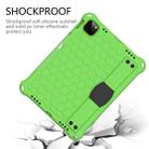 For iPad Air 2022 / 2020 10.9 Honeycomb Design EVA + PC Material Four Corner Anti Falling Flat Protective Shell with Strap(Green+Black) - 2