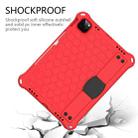 For iPad Air 2022 / 2020 10.9 Honeycomb Design EVA + PC Material Four Corner Anti Falling Flat Protective Shell with Strap(Red+Black) - 2