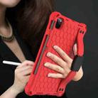 For iPad Air 2022 / 2020 10.9 Honeycomb Design EVA + PC Material Four Corner Anti Falling Flat Protective Shell with Strap(Red+Black) - 4