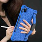 For iPad Air 2022 / 2020 10.9 Honeycomb Design EVA + PC Material Four Corner Anti Falling Flat Protective Shell with Strap(Blue+Black) - 4