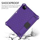 For iPad Air 2022 / 2020 10.9 Honeycomb Design EVA + PC Material Four Corner Anti Falling Flat Protective Shell with Strap(Purple+Black) - 2