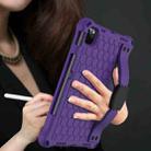 For iPad Air 2022 / 2020 10.9 Honeycomb Design EVA + PC Material Four Corner Anti Falling Flat Protective Shell with Strap(Purple+Black) - 4