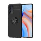 For OPPO Reno4 4G Metal Ring Holder 360 Degree Rotating TPU Case(Black+Black) - 1