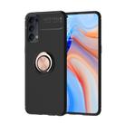 For OPPO Reno4 4G Metal Ring Holder 360 Degree Rotating TPU Case(Black+Rose Gold) - 1