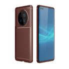 For Huawei Mate 40 Pro Carbon Fiber Texture Shockproof TPU Case(Brown) - 1