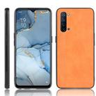 For OPPO K7 5G Shockproof Sewing Cow Pattern Skin PC + PU + TPU Case(Orange) - 1