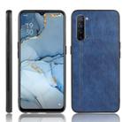 For OPPO K7 5G Shockproof Sewing Cow Pattern Skin PC + PU + TPU Case(Blue) - 1