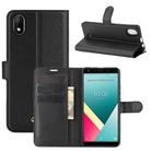 For WIKO Y61 Litchi Texture Horizontal Flip Protective Case with Holder & Card Slots & Wallet(Black) - 1