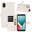 For WIKO Y61 Litchi Texture Horizontal Flip Protective Case with Holder & Card Slots & Wallet(White) - 1