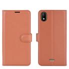 For WIKO Y61 Litchi Texture Horizontal Flip Protective Case with Holder & Card Slots & Wallet(Brown) - 2