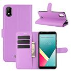 For WIKO Y61 Litchi Texture Horizontal Flip Protective Case with Holder & Card Slots & Wallet(Purple) - 1