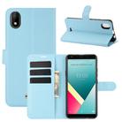 For WIKO Y61 Litchi Texture Horizontal Flip Protective Case with Holder & Card Slots & Wallet(Blue) - 1