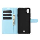 For WIKO Y61 Litchi Texture Horizontal Flip Protective Case with Holder & Card Slots & Wallet(Blue) - 3