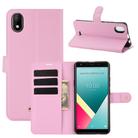 For WIKO Y61 Litchi Texture Horizontal Flip Protective Case with Holder & Card Slots & Wallet(Pink) - 1
