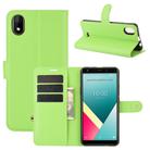 For WIKO Y61 Litchi Texture Horizontal Flip Protective Case with Holder & Card Slots & Wallet(Green) - 1