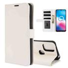 For Alcatel 3X 2020 R64 Texture Single Horizontal Flip Protective Case with Holder & Card Slots & Wallet& Photo Frame(White) - 1