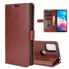 For Alcatel 3X 2020 R64 Texture Single Horizontal Flip Protective Case with Holder & Card Slots & Wallet& Photo Frame(Brown) - 1