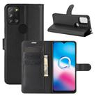 For Alcatel 3X 2020 Litchi Texture Horizontal Flip Protective Case with Holder & Card Slots & Wallet(Black) - 1