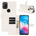 For Alcatel 3X 2020 Litchi Texture Horizontal Flip Protective Case with Holder & Card Slots & Wallet(White) - 1