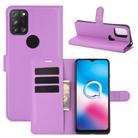 For Alcatel 3X 2020 Litchi Texture Horizontal Flip Protective Case with Holder & Card Slots & Wallet(Purple) - 1